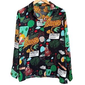 Gracia Women S Button Up Shirt Unique Farm Garden Novelty Abstract Jungle Sloth
